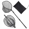 Fishing Net, Foldable Landing Nets with Telescopic Handle, Portable Lightweight and Stronger 6063 Aluminum Fish Gear, Soft Silicone Fish-Friendly