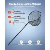 Fishing Net, Foldable Landing Nets with Telescopic Handle, Portable Lightweight and Stronger 6063 Aluminum Fish Gear, Soft Silicone Fish-Friendly