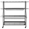 Fishing Rod Holder for 15-Rods, Mobile Fishing Pole Rack Cart with Wheels, Fish Gear Equipment Organizer for Garage Home Indoor Use