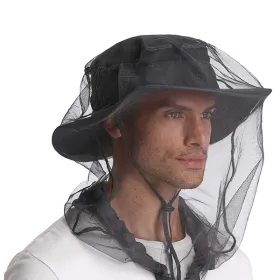 1 Pc Outdoors Fishing Cap; Insect Proof Mosquito Proof Cap; Soft Durable Fly Screen Protector Travel Camping Fishing Breathable Sunshade Cap (Color: Black)