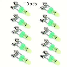 10/40 PC LED Night Fishing Bite Bait Alarm 2 Bells Light Rod Tip Clip Alert Ring (Pack: 40 Pack)