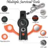 7-in-1 Multifunctional Outdoor Emergency Survival Whistle With Lanyard For Kayaking; Boating; Hiking; Camping; Climbing; Hunting; Fishing; Rescue