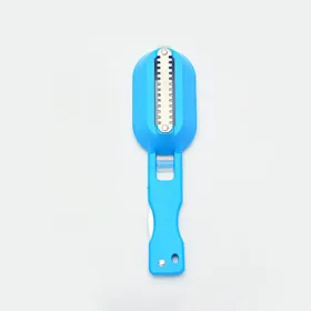 Fish Skin Brush Scraping Fishing Scale Brush Graters Fast Remove Fish Knife Cleaning Peeler Scaler Scraper Seafood Tools (Color: Blue)