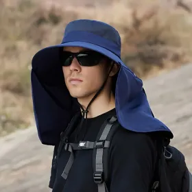 Foldable Windproof Fishing Hat & Camping Hat For Outdoor Hiking And Hunting (Color: Navy)