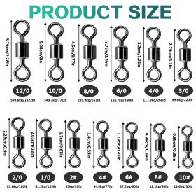 100pcs/pack Stainless Steel Rolling Swivel Connector; 30Lb-1322 Lb High Strength Fishing Rolling Barrel Swivels Fishing Tackle Accessories For Sa (size: 2#, 95lb)