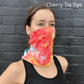 JupiterGear Sports Neck Gaiter Face Mask for Outdoor Activities (Color: Cherry Tie Dye)
