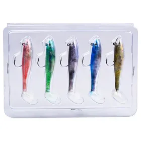 T-Tail False Bait Single Hook Full Swimming Submerged Imitation Soft Lure (Color: Multi-Color, Type: DW6092N6B)